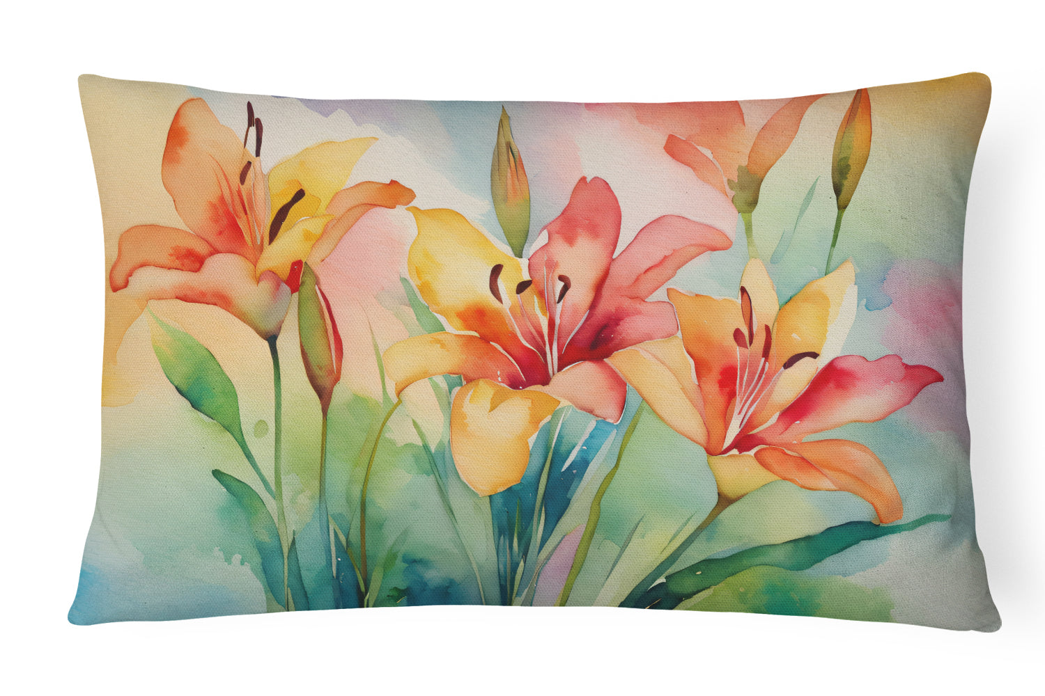 Buy this Lilies in Watercolor Throw Pillow