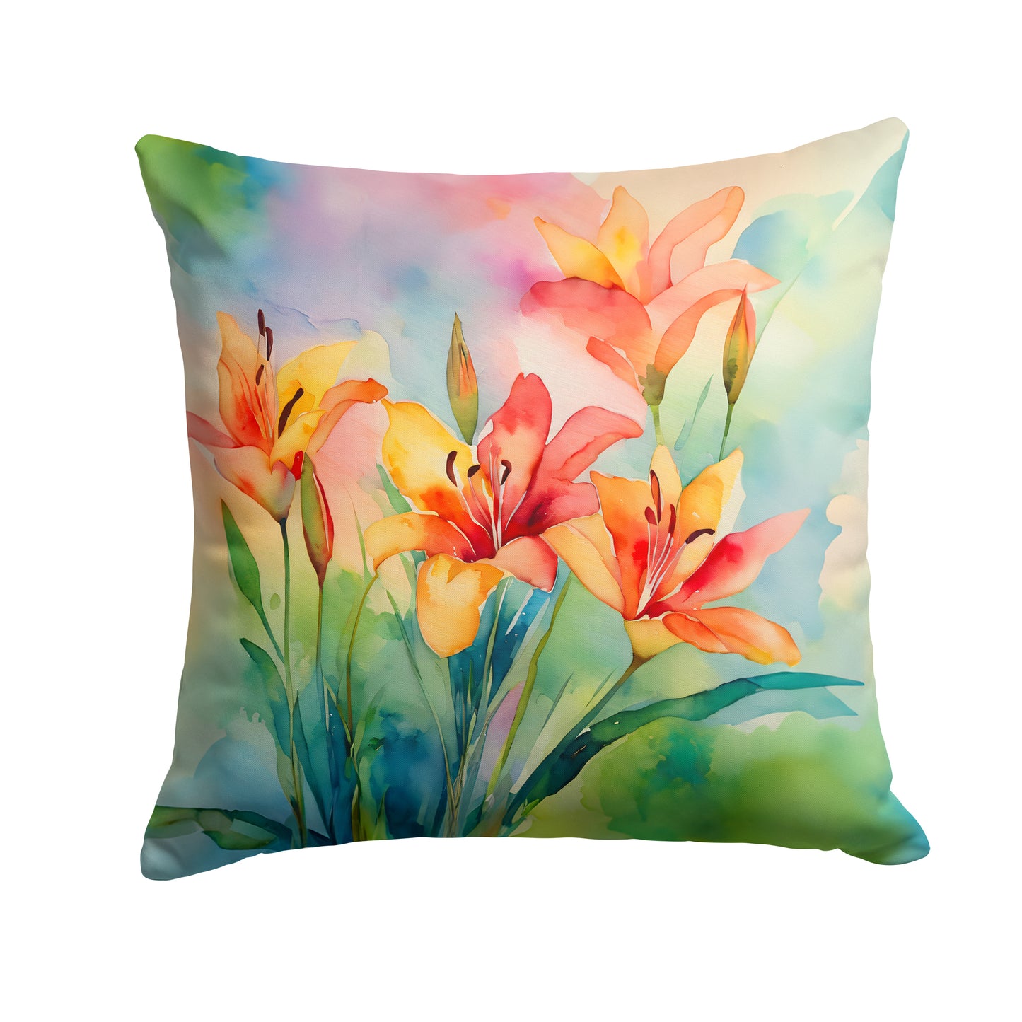 Buy this Lilies in Watercolor Throw Pillow