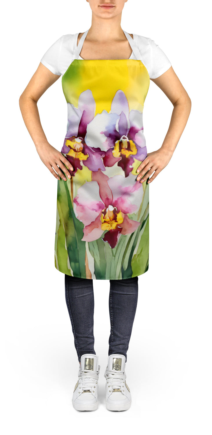 Orchids in Watercolor Apron