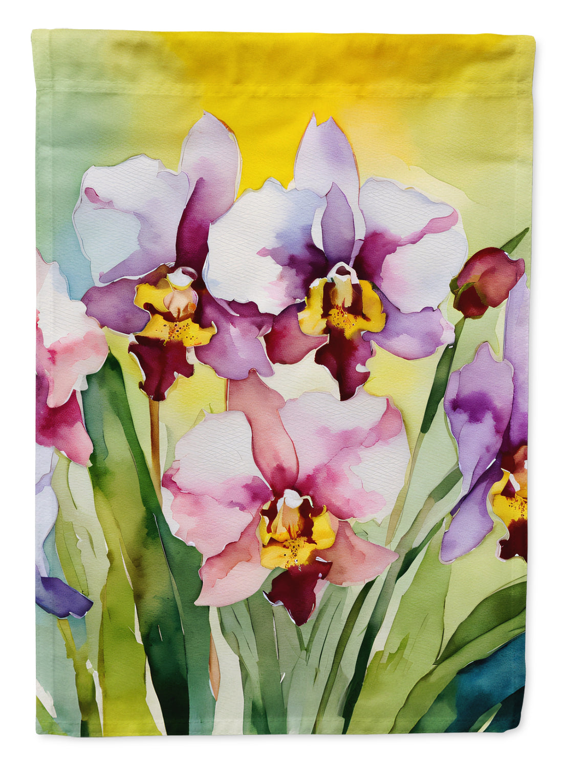 Buy this Orchids in Watercolor House Flag