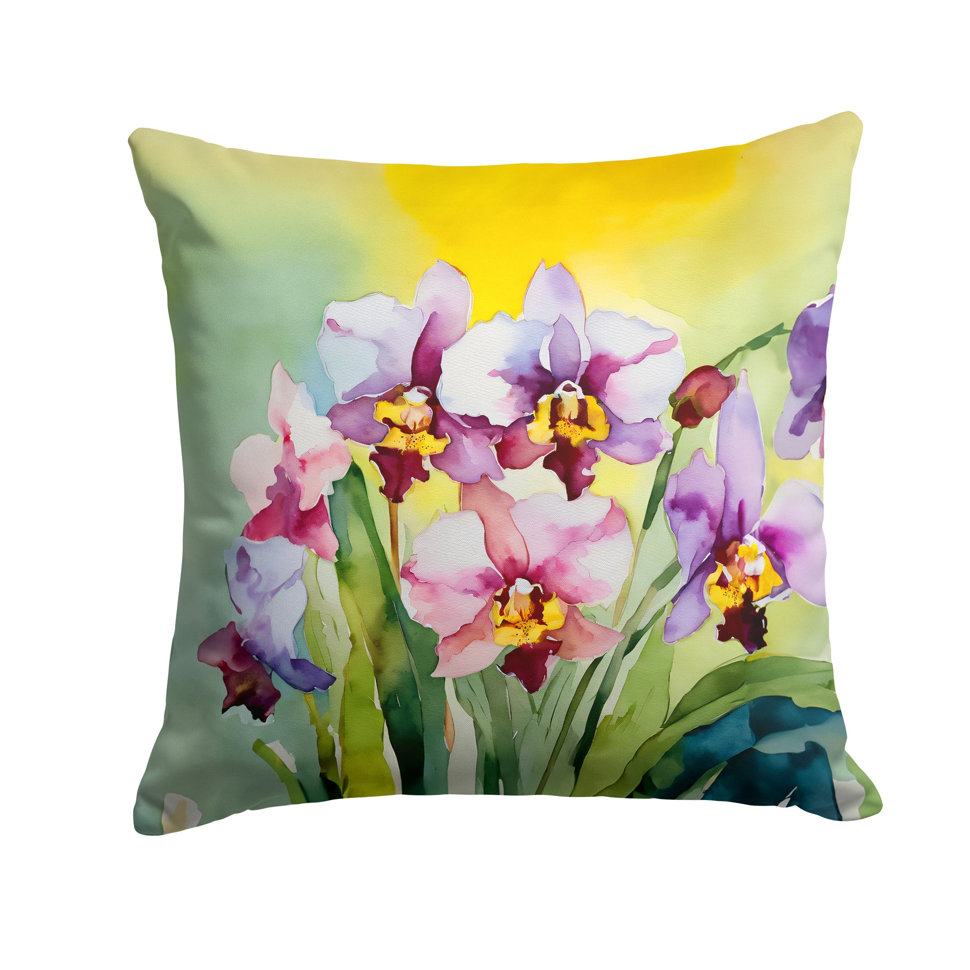 Buy this Orchids in Watercolor Throw Pillow