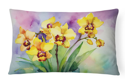 Buy this Orchids in Watercolor Throw Pillow