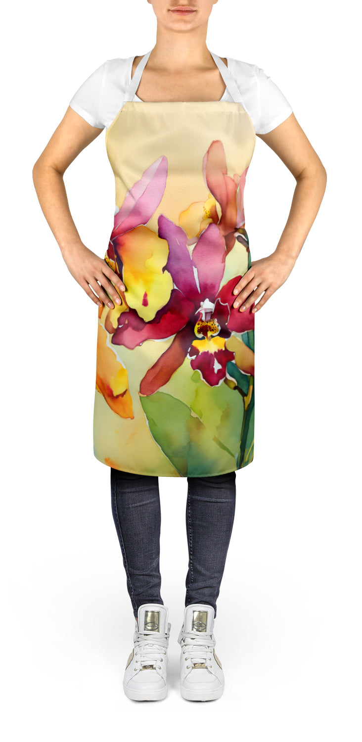 Orchids in Watercolor Apron