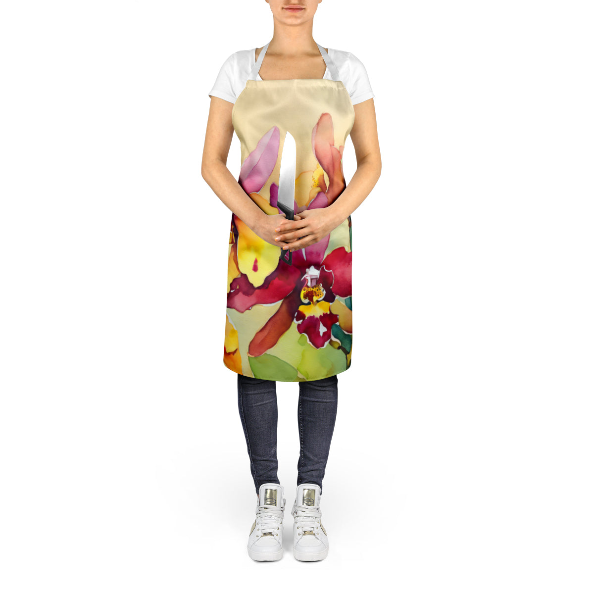 Orchids in Watercolor Apron