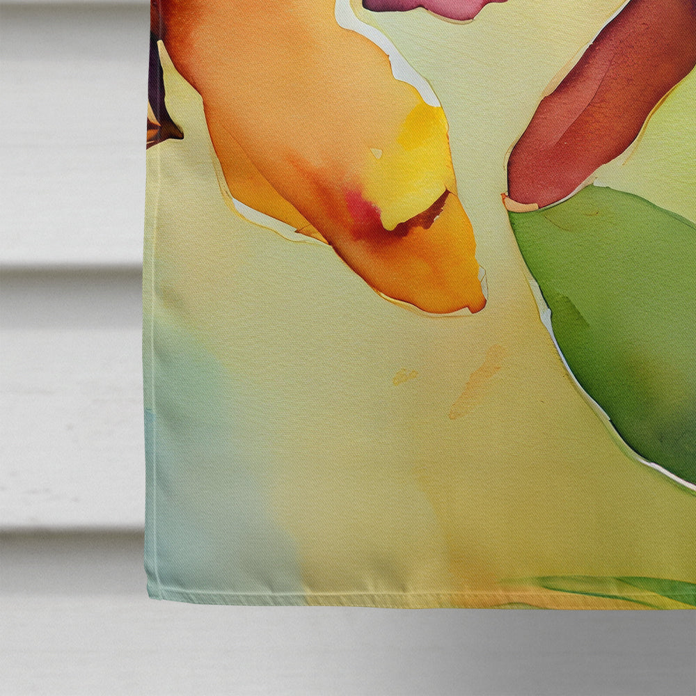 Orchids in Watercolor House Flag