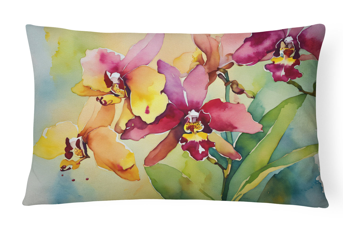 Buy this Orchids in Watercolor Throw Pillow