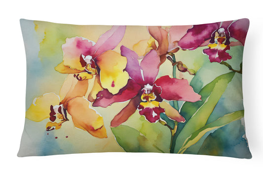 Buy this Orchids in Watercolor Throw Pillow