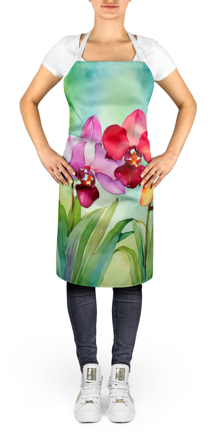 Orchids in Watercolor Apron