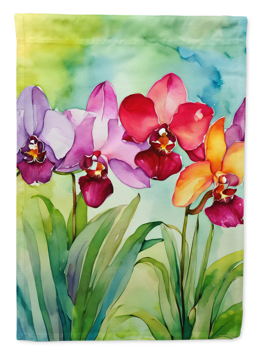 Buy this Orchids in Watercolor Garden Flag