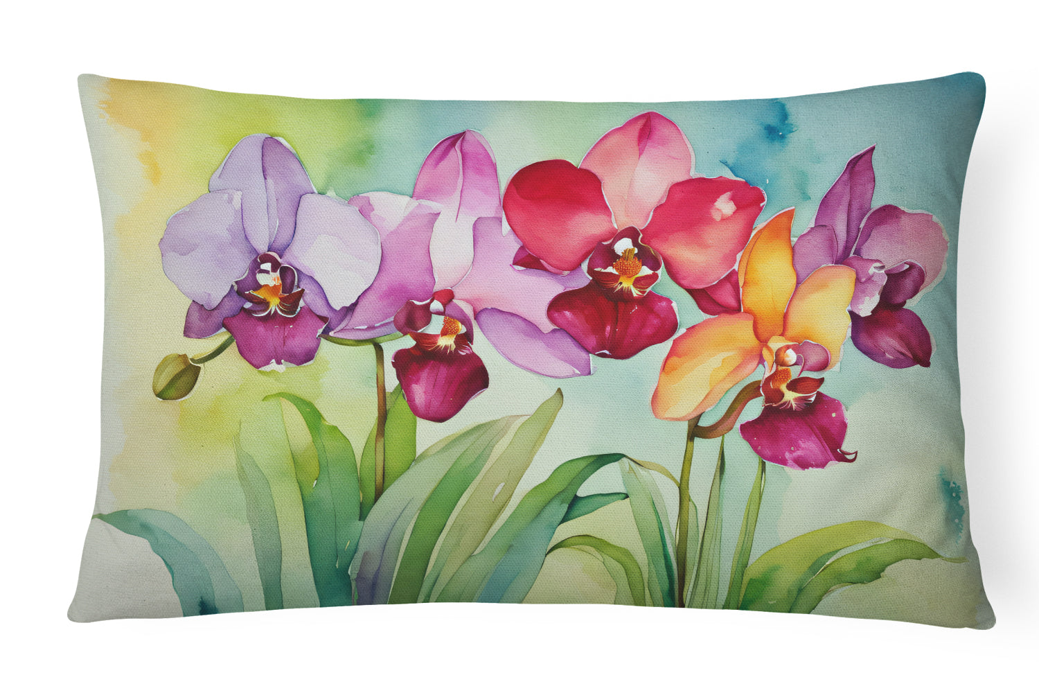 Buy this Orchids in Watercolor Throw Pillow