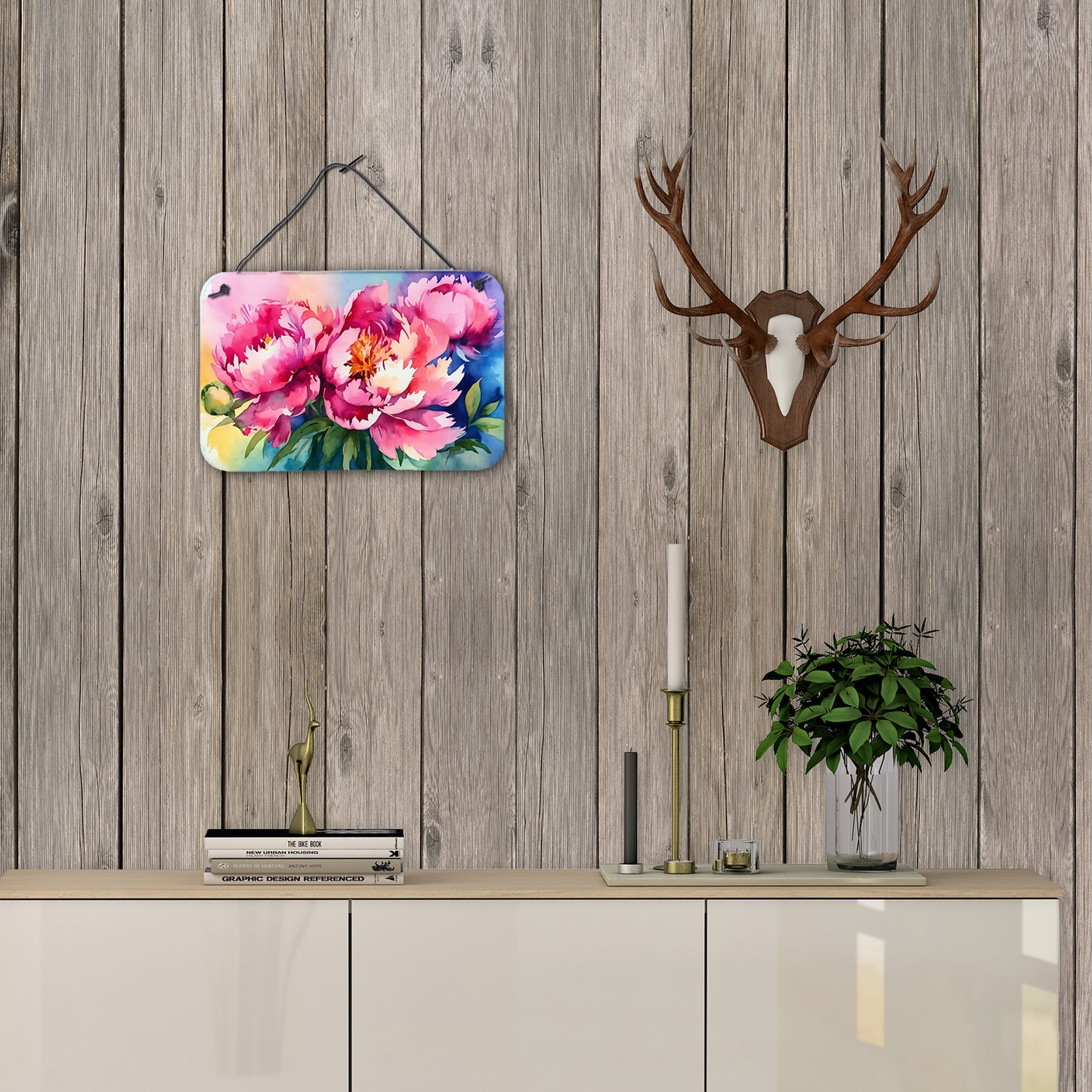 Peonies in Watercolor Wall or Door Hanging Prints