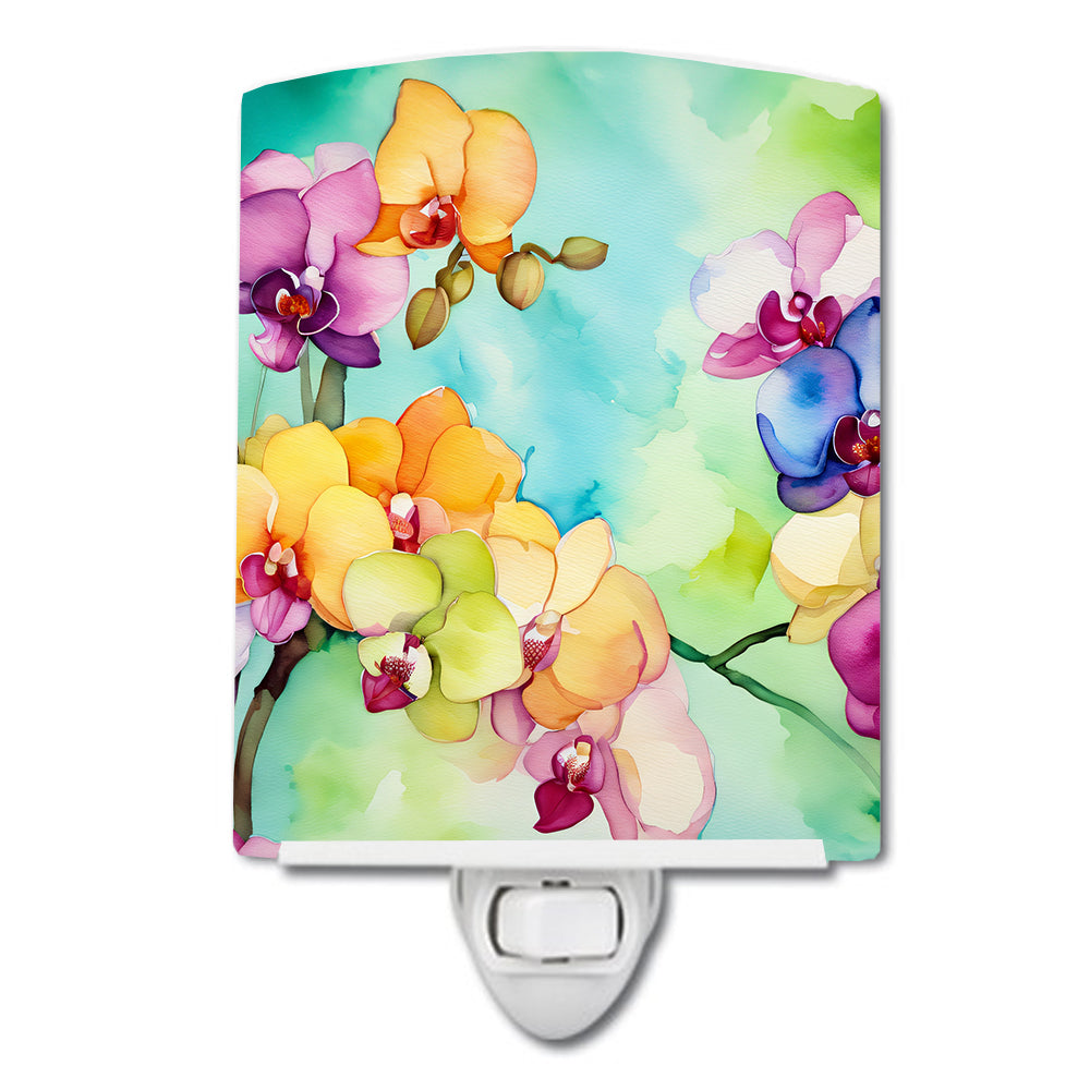 Buy this Orchids in Watercolor Ceramic Night Light