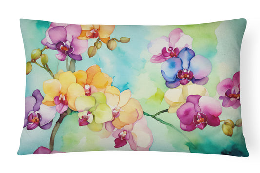 Buy this Orchids in Watercolor Throw Pillow