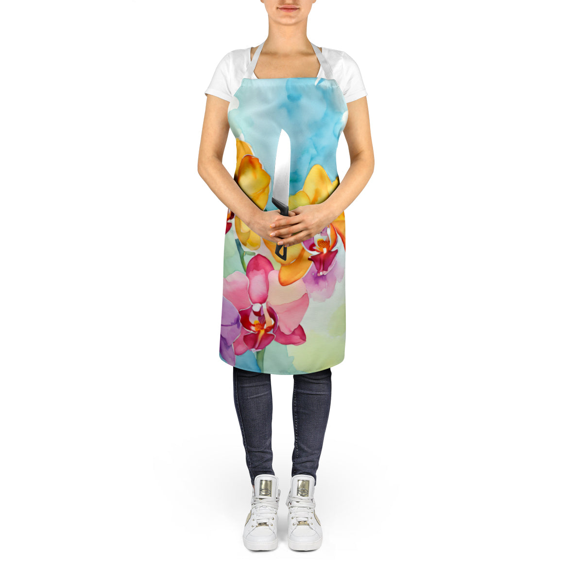 Orchids in Watercolor Apron