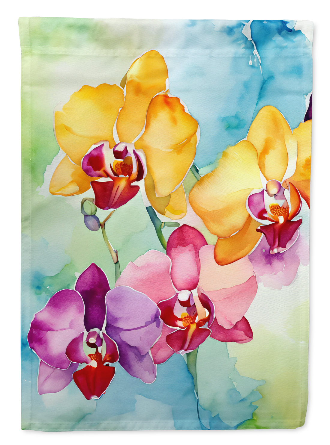 Buy this Orchids in Watercolor House Flag