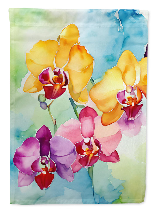Buy this Orchids in Watercolor House Flag