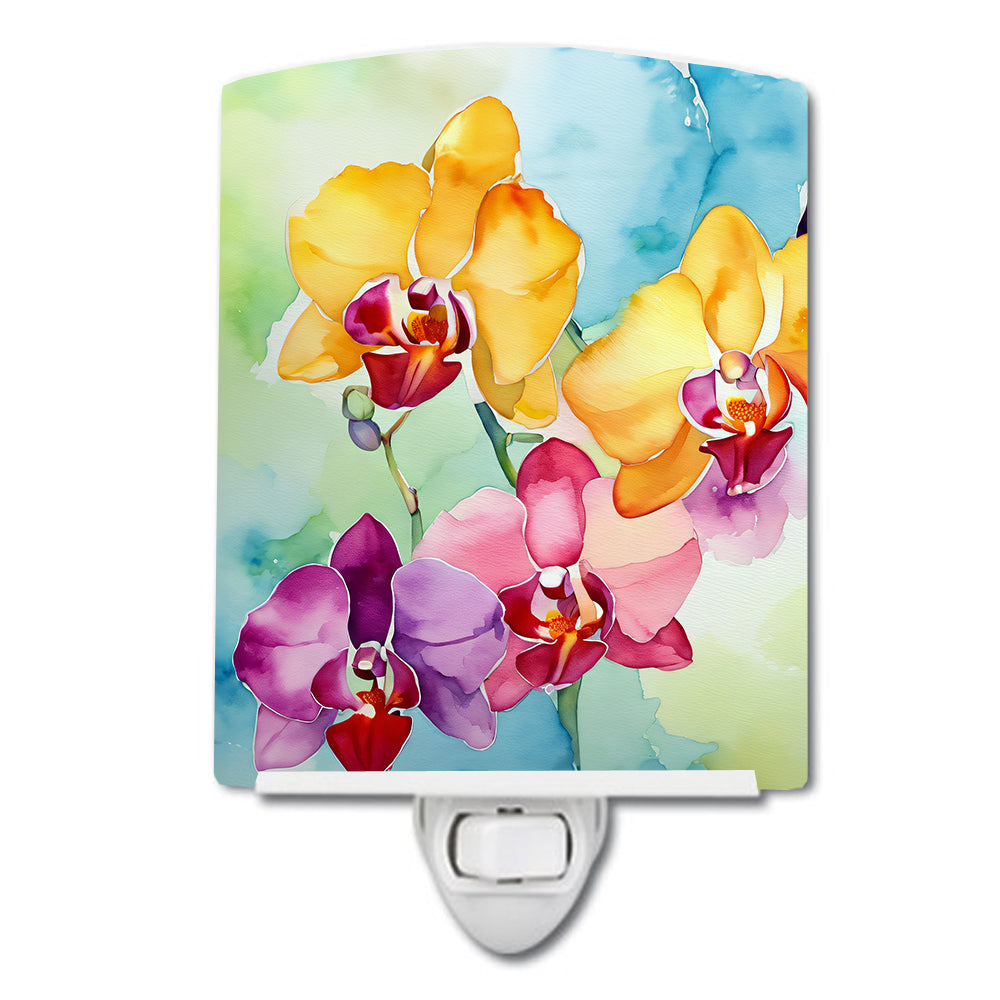 Buy this Orchids in Watercolor Ceramic Night Light