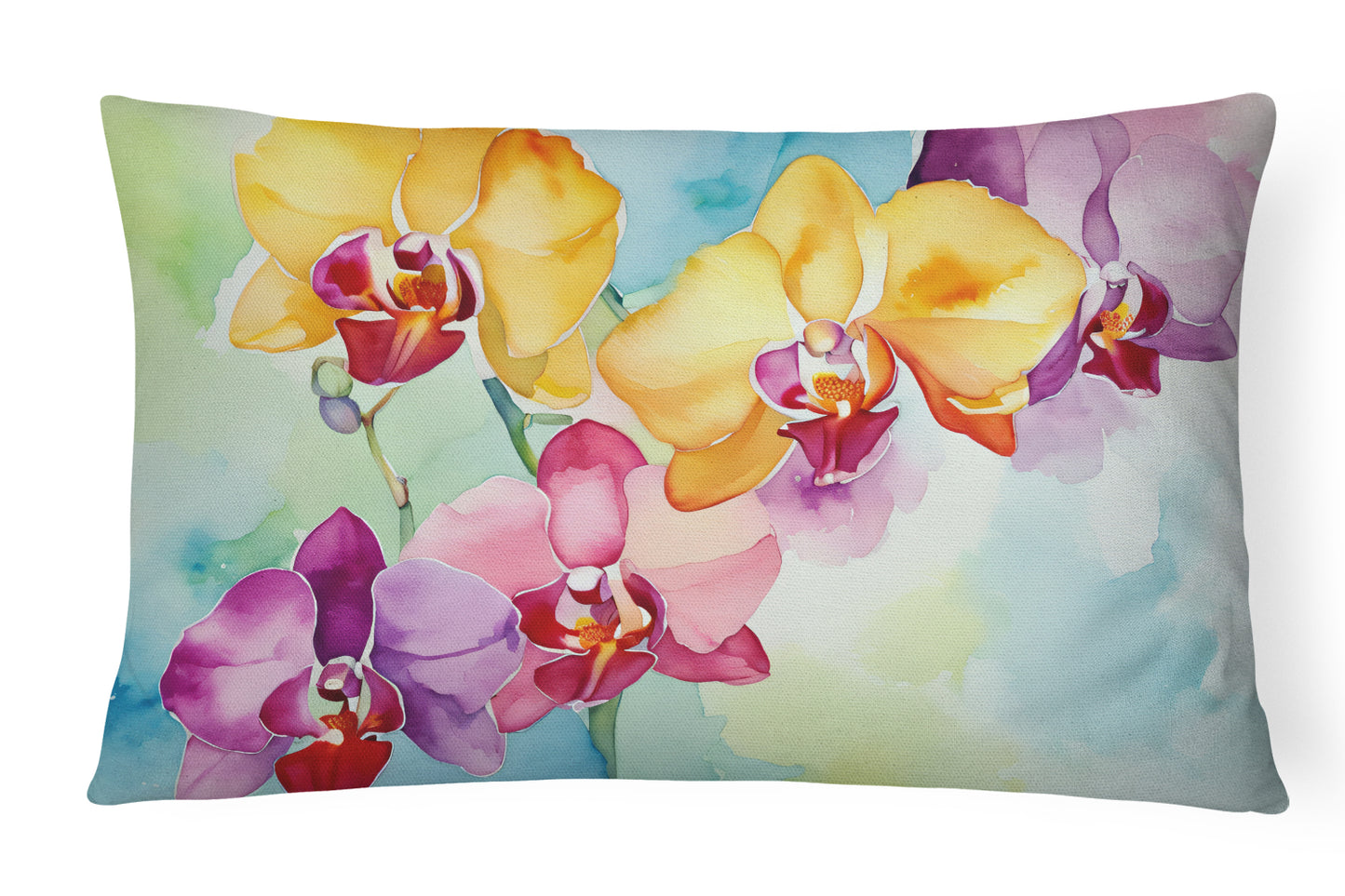 Buy this Orchids in Watercolor Throw Pillow