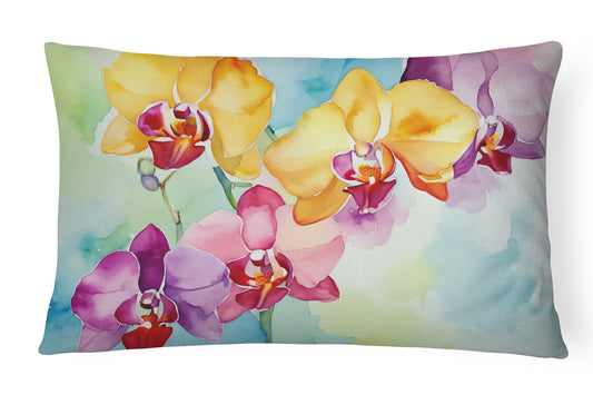 Buy this Orchids in Watercolor Throw Pillow