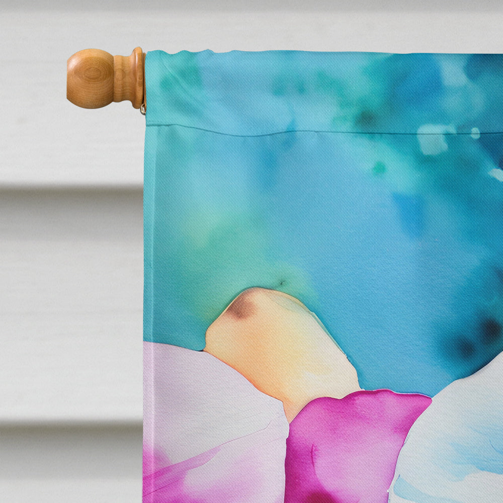 Orchids in Watercolor House Flag