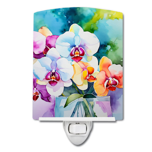 Buy this Orchids in Watercolor Ceramic Night Light