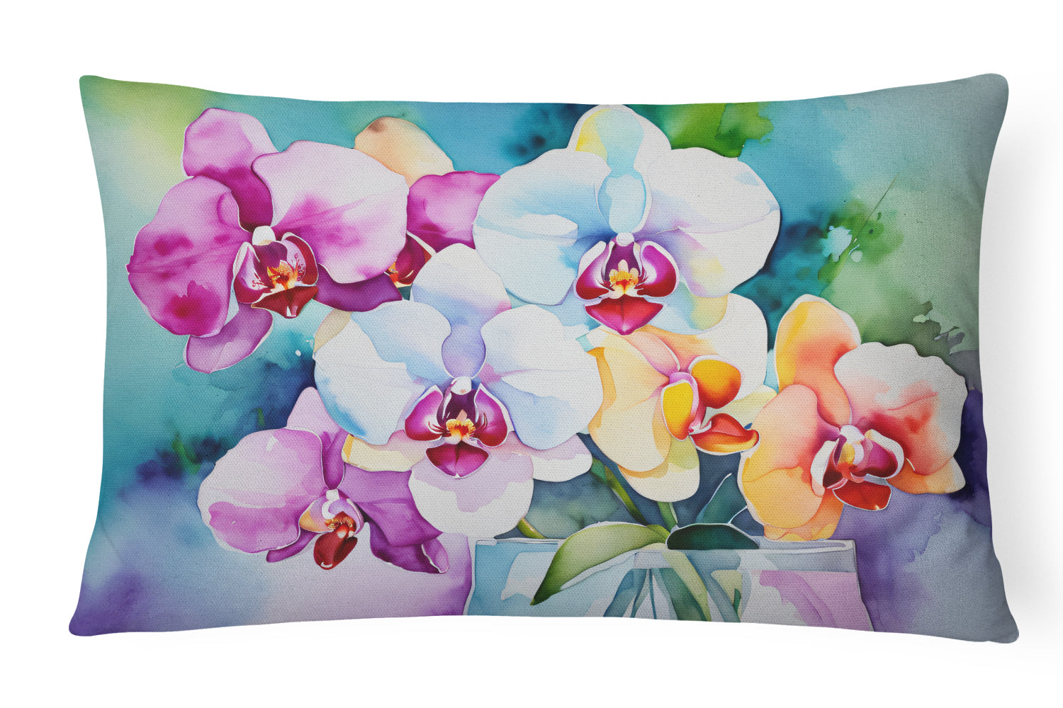 Buy this Orchids in Watercolor Throw Pillow