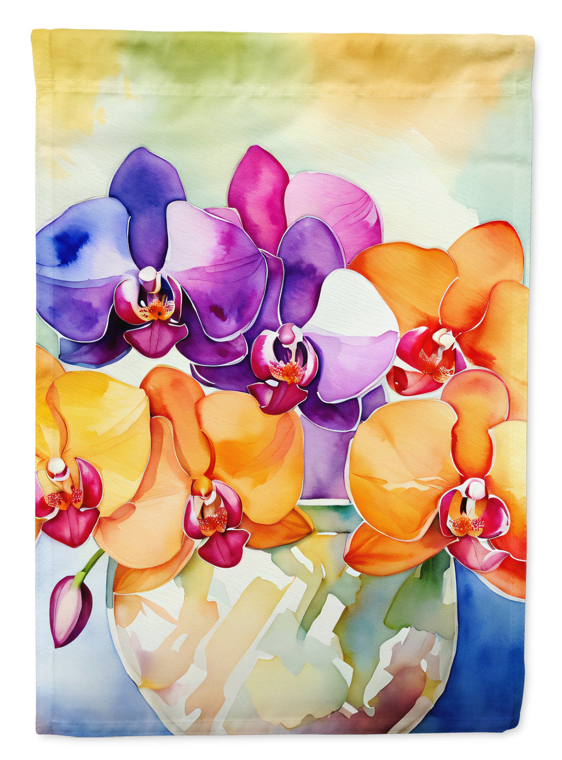 Buy this Orchids in Watercolor House Flag