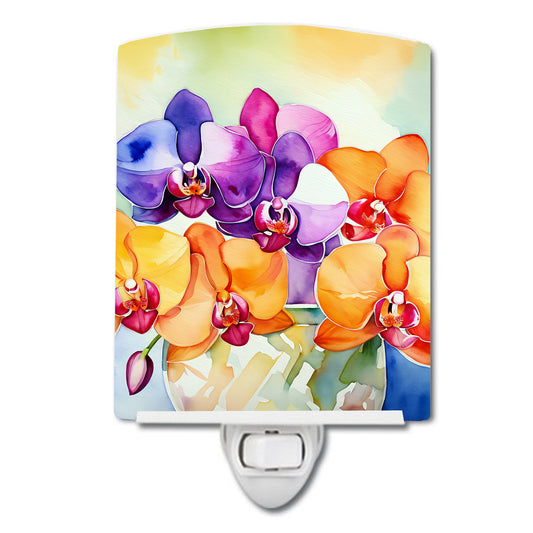 Buy this Orchids in Watercolor Ceramic Night Light