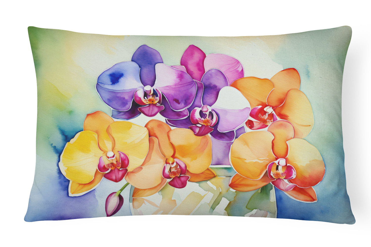 Buy this Orchids in Watercolor Throw Pillow