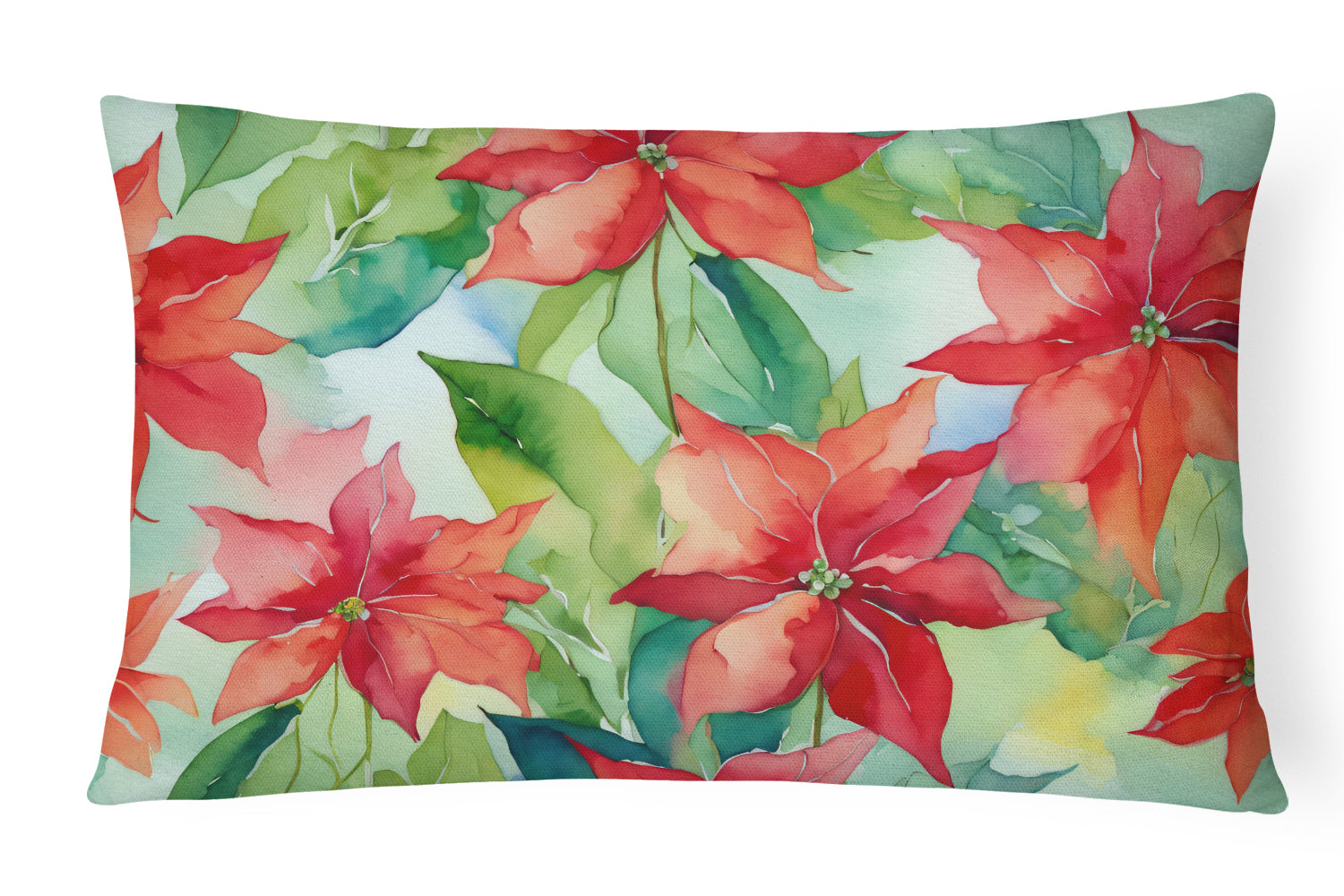 Buy this Poinsettias in Watercolor Throw Pillow