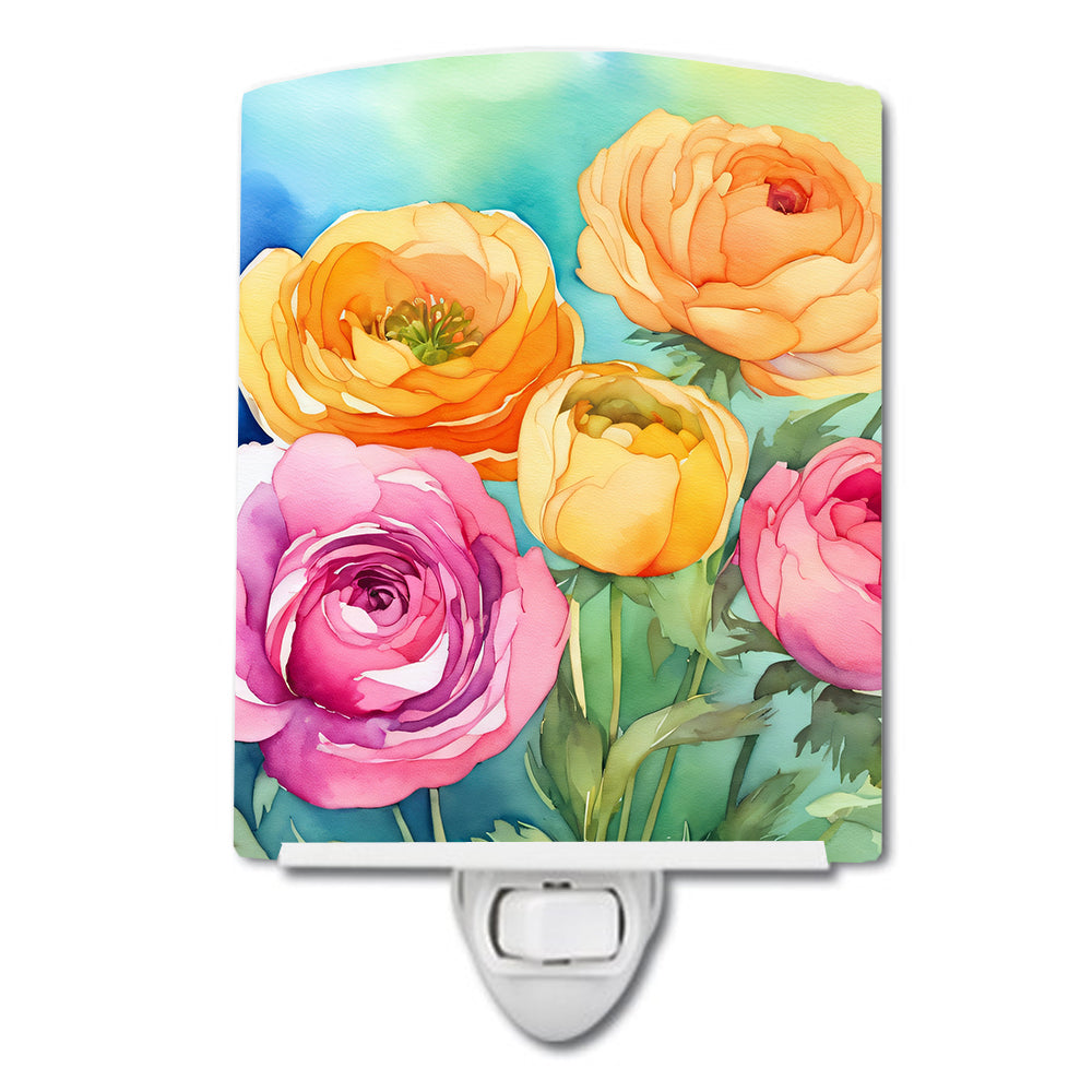 Buy this Ranunculus in Watercolor Ceramic Night Light