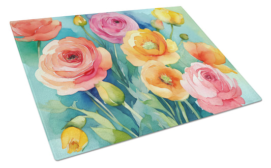 Buy this Ranunculus in Watercolor Glass Cutting Board