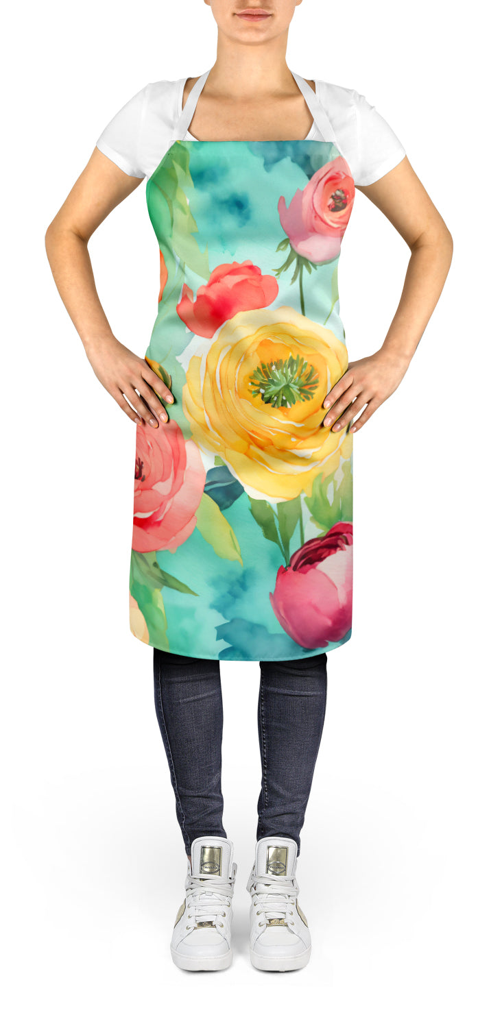 Ranunculus in Watercolor Apron