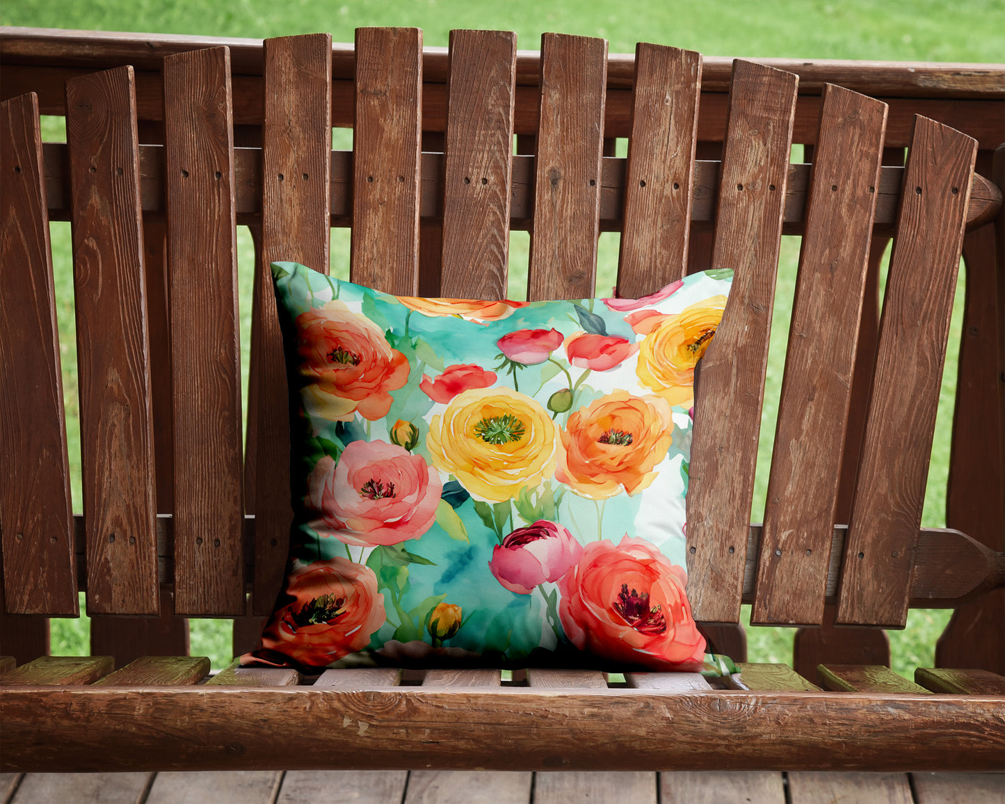 Ranunculus in Watercolor Throw Pillow