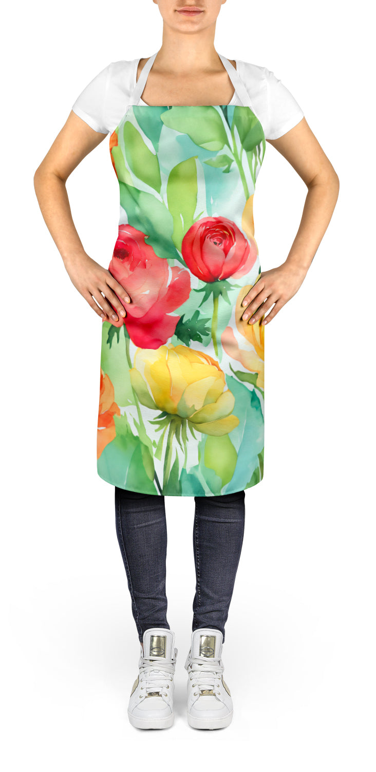 Ranunculus in Watercolor Apron