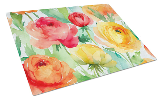 Buy this Ranunculus in Watercolor Glass Cutting Board