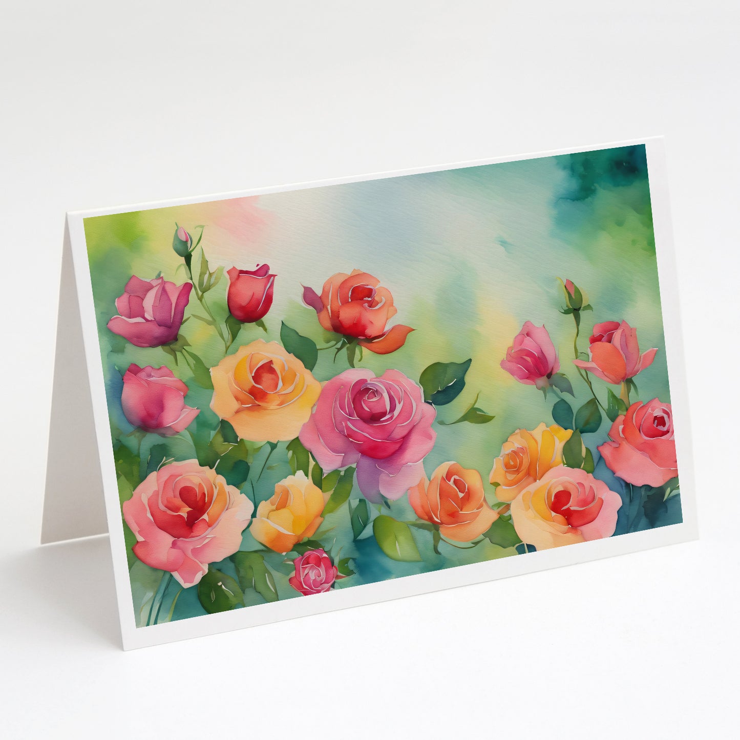 Buy this Roses in Watercolor Greeting Cards Pack of 8