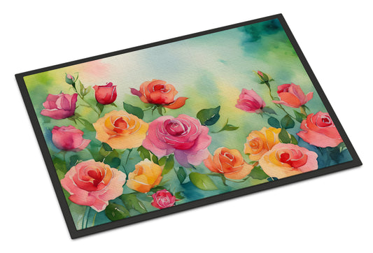 Buy this Roses in Watercolor Doormat