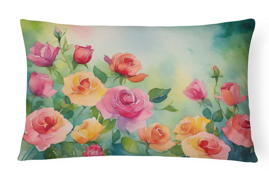 Buy this Roses in Watercolor Throw Pillow