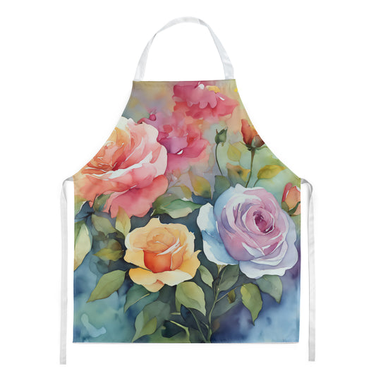 Buy this Roses in Watercolor Apron