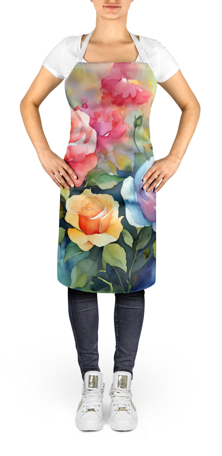 Roses in Watercolor Apron