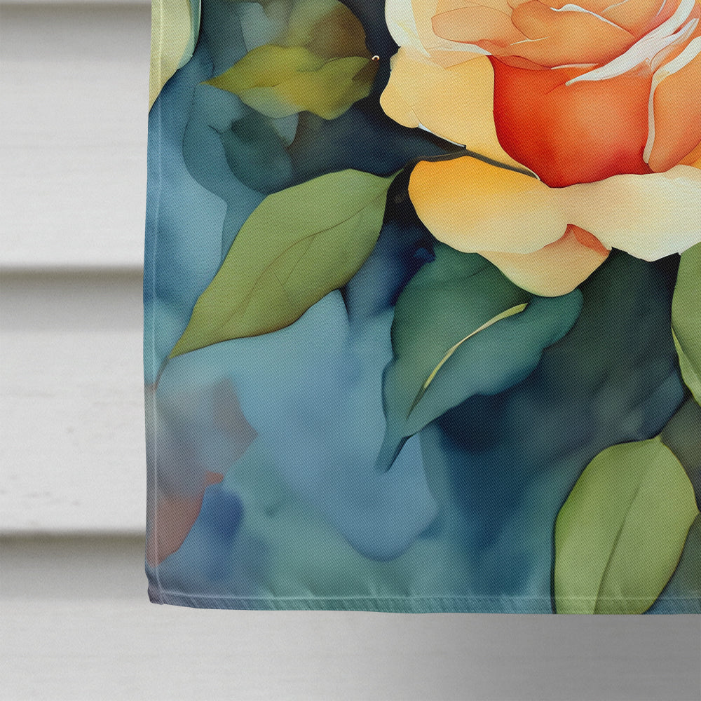 Roses in Watercolor House Flag