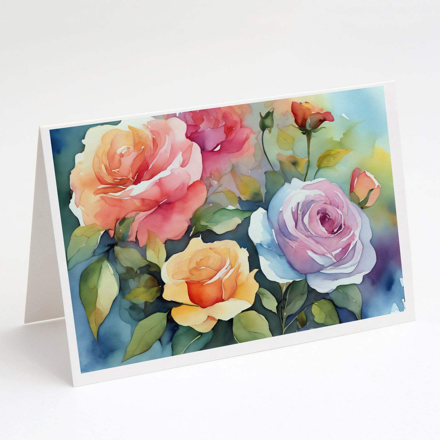 Buy this Roses in Watercolor Greeting Cards Pack of 8