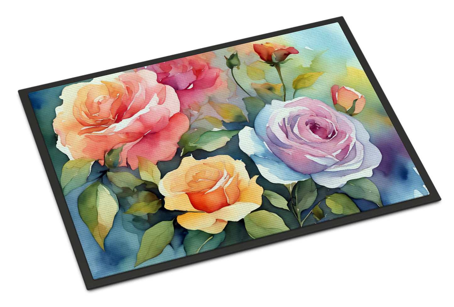 Buy this Roses in Watercolor Doormat