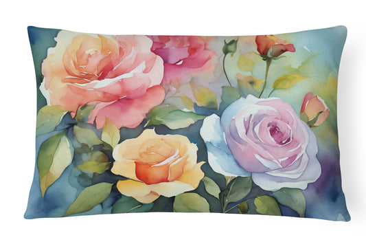 Buy this Roses in Watercolor Throw Pillow