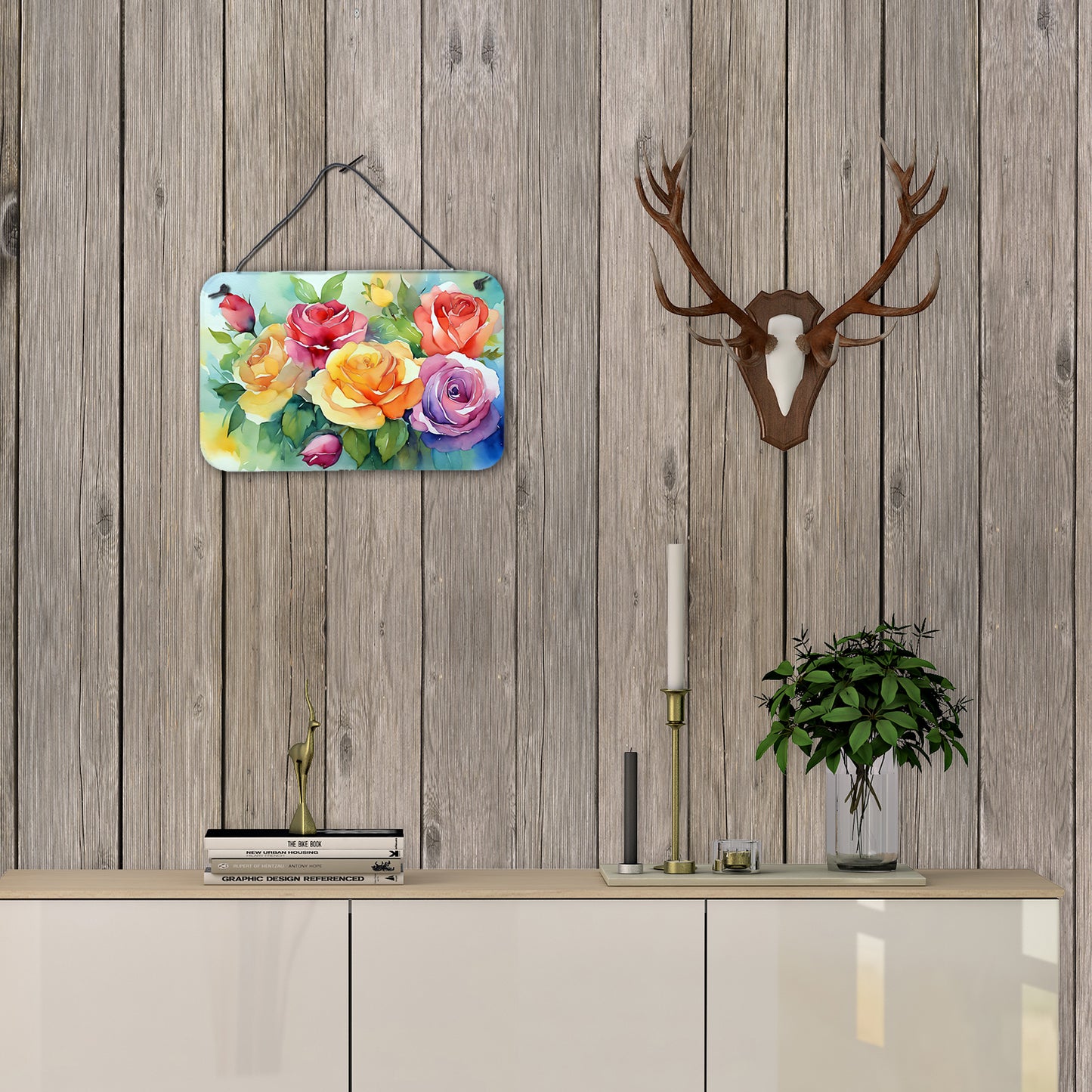 Roses in Watercolor Wall or Door Hanging Prints