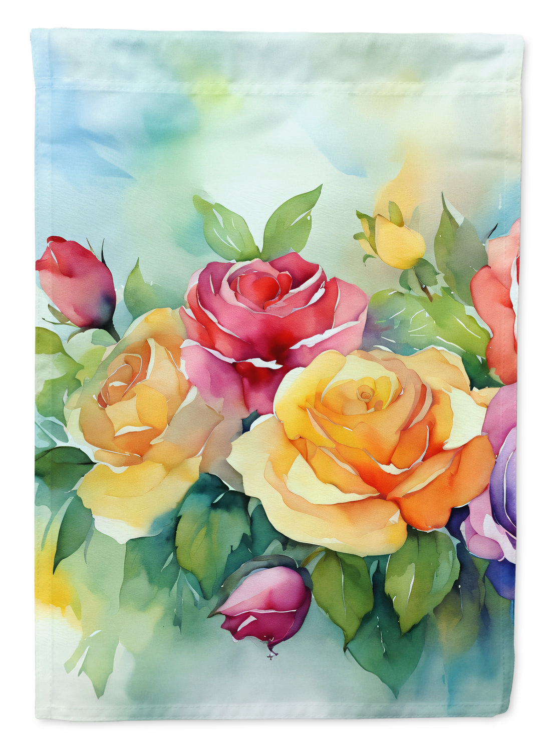 Buy this Roses in Watercolor Garden Flag