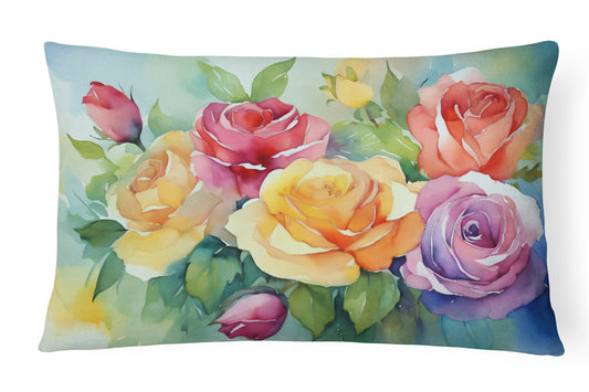 Buy this Roses in Watercolor Throw Pillow