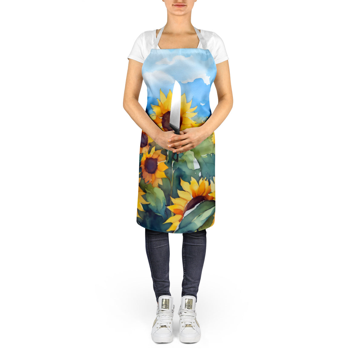 Sunflowers in Watercolor Apron