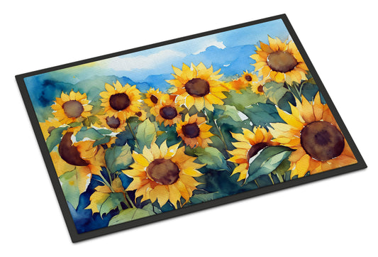 Buy this Sunflowers in Watercolor Doormat